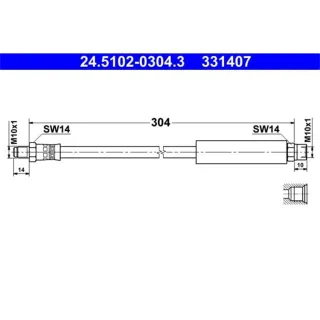 ATE Bremsschlauch vorne BMW 3er 5er 6er 7er Z1