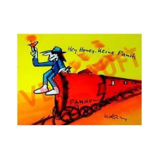 Udo Lindenberg Original Aquarell 2014 "Hey Honey, keine Panik"...