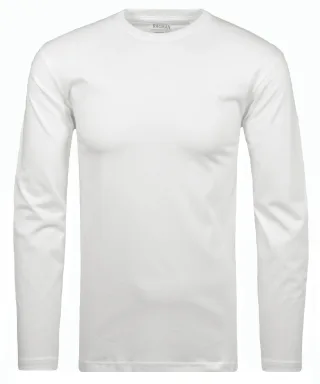 RAGMAN - Langarm-Shirt Rundhals Weiss - Gr. - S