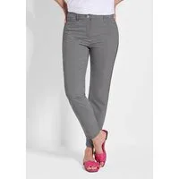 GOLDNER Stoffhose Kurzgröße: Lange Slim Fit Hose LOUISA in schwarz Damen Stretchhose Schwarz grafisch, schmal und sportlich