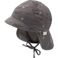 MAXIMO Schirmmütze GOTS BABY-Schildmütze, Band Musselinstoff, Nackenschutz, Futter, UV (1-St) Musselin