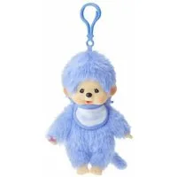 Monchhichi Plüschfigur Junge Neon-Blau 13 cm Taschen-Anhänger Monchhichi Sekiguchi