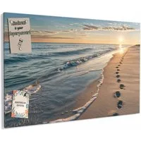 Primedeco Memoboard Metall Strandspuren – beschreibbar & magnetisch, (Inklusive Stift, Magnete und Montagematerial, 1-tlg., 9 verschiedene Größen), Magnetisch und Beschreibbar
