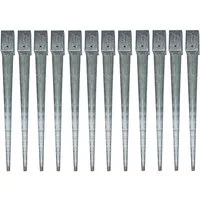 ESTEXO Einschlagbodenhülse Einschlaghülse Erdanker 81x81x900mm 12x Vierkant Bodenhülse