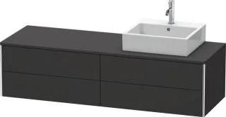 Duravit XSquare Konsolenwaschtischunterbau wandhängend Graphit Supermatt 1600x548x400 mm - XS4914R80 XS4914R8080