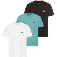 Quiksilver T-Shirt NOTCHED SHORT SLEEVE TEE PACK3 YM (3-tlg) 3er-Pack, Kurzarm, aus Baumwolle