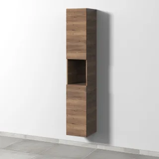 Sanipa 3way Hochschrank mit 2 Türen und 1 offenem Fach, Eiche-Tabak SM11250