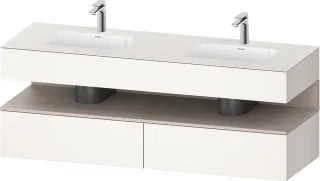Duravit Qatego Einbauwaschtisch mit Konsolenwaschtischunterbau Weiß Supermatt 1600x550x600 mm - QA47 QA4797091840000