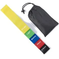 Fidusport Gymnastikband Fitness Bänder 5er-Set Widerstandsbänder Theraband 100% Naturlatex, Fitnessstudio & Training, Yoga, Gewichtheben