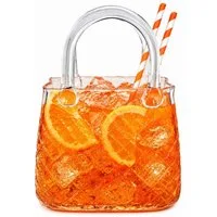 Online-Fuchs Dekovase große Handtasche aus Glas für Blumen oder Getränke wie Aperol, Lillet (transparent, 27 cm groß), als stilvolle Vase oder trendiges Gefäß für sommerliche Getränke
