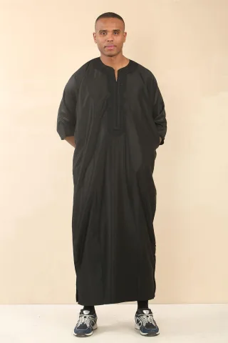 Schwarze marokkanische Thobe Djellaba Jubba Robe für Herren Eid