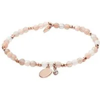 Fossil Armband Schmuck Geschenk Metall Armkette MOTIFS, mit Glasstein, Mondstein