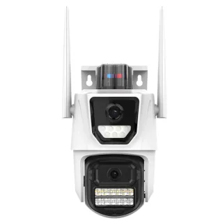 Guudgo 6MP Dual Lens Wireless Security Camera 360° Panoramic View AI Human Detect Color Night Vision Motion Alert IP66 W