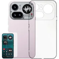 Wigento Handyhülle + Schutzglas für Nothing Phone 4a Pro 2 in 1 TPU Schutz + 9H Hartglas 6,78 Zoll, Produktset TPU Hülle mit Hartglas