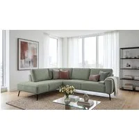 OTTO home Ecksofa Vosby, 260 cm, Chenille, mit dekorativer Kedernaht, Wellenunterfederung