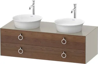 Duravit White Tulip Konsolenwaschtischunterbau wandhängend Amerikanischer Nussbaum & Taupe Matt & Se WT4993B77600010