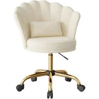 HawthyHome Bürostuhl Schreibtischstuhl mit Blütenrückenlehne, drehbar und höhenverstellbar (1 St), Samtbezug mit Kopfkissen, ergonomischer Stuhl