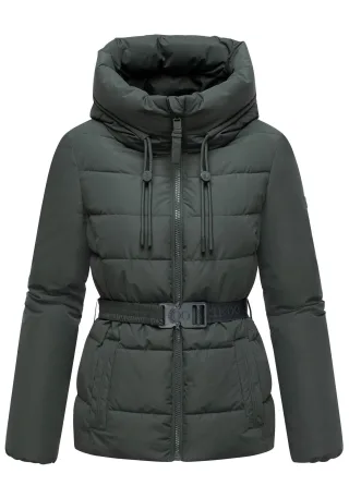 Marikoo Damen Winterjacke Himee mit Taillengürtel & Magnettaschen