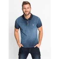bonprix Poloshirt Kurzarm, Polokragen, ausgewaschene Optik, aus Baumwolle