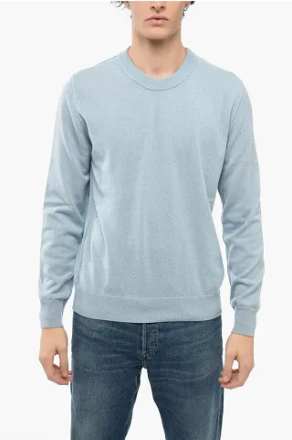 MM4 Kaschmirpullover mit Bündchen in Hellblau