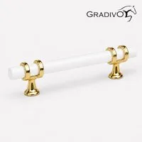 Gradivo Möbelgriff Schrankgriff Bügelgriff 628 - Gold-Weiß, 128 mm
