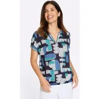 Sieh an! Klassische Bluse Schlupfbluse Kurzarm