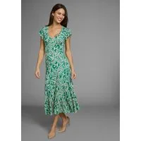 Laura Scott Sommerkleid mit Alloverdruck & leicht gerafften Flügel-Ärmeln