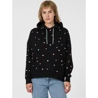 Ragwear Kapuzensweatshirt PIRITA HEARTS mit seitlichen Eingrifftaschen und bunter allover Herzchenstickerei