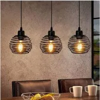 Nettlife Pendelleuchte Schwarz Esstisch Vintage Metall E27 Hängelampe Retro Hängeleuchte, LED wechselbar, für Esstisch Küche Esszimmer Wohnzimmer Arbeitszimmer Büro