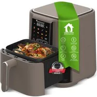 TurboTronic by Z-Line Heißluftfritteuse mit Silikoneinlage perfekte Pommes 12 Programme Heissluftfritteuse, 1500 W, Power Airfryer 40-200°C Air Friteuse ohne Fett/Öl Grill Dörren Braten