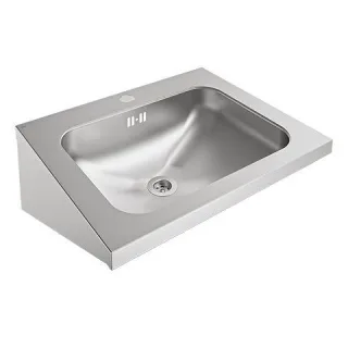 KWC Aquarotter Einzelwaschtisch, ANIMA, Edelstahl, 500x200x402 mm, m. Überl., m. Hahnl., 2000103764 2000103764