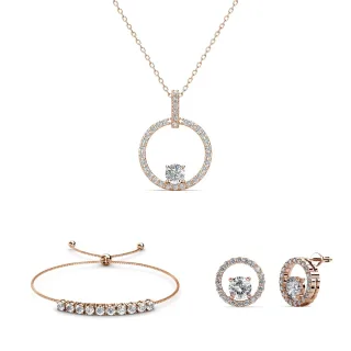Mia Amory Sets - Roségold und Kristall