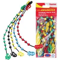Hama Kabelbinder 5x Pearl Fix Kabelbinder wiederverwendbar bunt (5-St) Spar-Set mit 5 Stück, Kugel-Binder wiederlösbar, Schnell-Binder