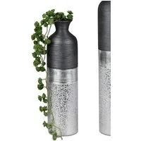 formano Dekovase Luxor, Höhe: 40cm, Farbe: Silber, Motiv: Relief