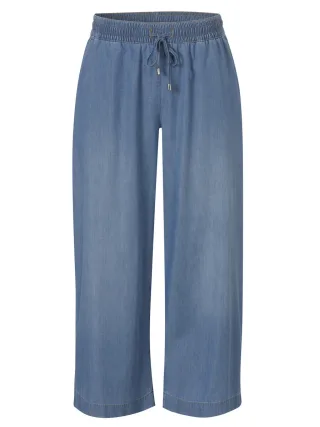VIA APPIA DUE - Weit geschnittene 7/8-Hose mit elastischem Bund blau - Gr. - 44