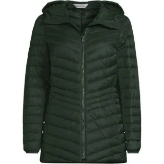 Daunenjacke WANDERWEIGHT Verstaubar Ultraleicht mit Kapuze für Damen, Damen, size: regular, Grün, Nylon/Daunen, by Lands' End