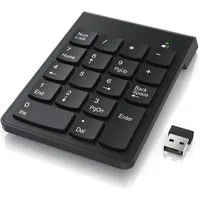CSL Numpad kabellos, 2,4Ghz Keypad mit Mulitmediatasten, Nummerntastenfeld Wireless-Tastatur (Nummernblock Zusatztastatur, 10 Multimedia Keys, 18 Tasten, Laptop, PC)