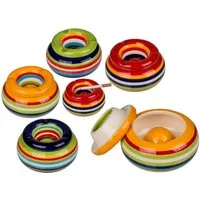 Riyashop Haushaltshobel Windaschenbecher Tischaschenbecher Streifen Porzellan (Klein Mint)