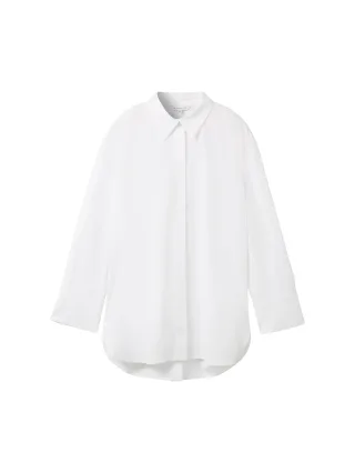 Tom Tailor - Unifarbene Bluse mit TENCEL(TM) Lyocell white - Gr. - 44