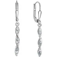 Firetti Paar Ohrhänger Schmuck Geschenk Silber 925 Ohrschmuck Ohrringe verschlungen, mit Zirkonia (synth)