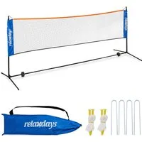 relaxdays Badmintonnetz Höhenverstellbares Badminton Netz