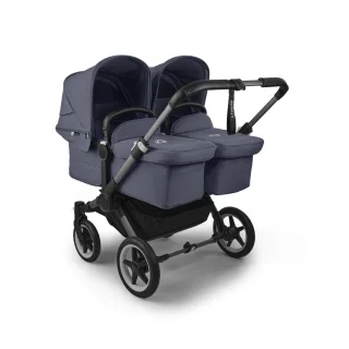 Bugaboo Donkey 5 Twin Complete Graphite/Stormy Blue Kinderwagen-Set mit Liegewannen und Sitze