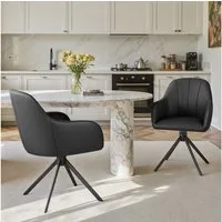 HawthyHome Polsterstuhl 360° drehbar mit Armlehne und Metallbeinen, 4-Fußstuhl (2 St), Moderner Küchenstuhl Esszimmerstuhl für Wohnzimmer & Büro