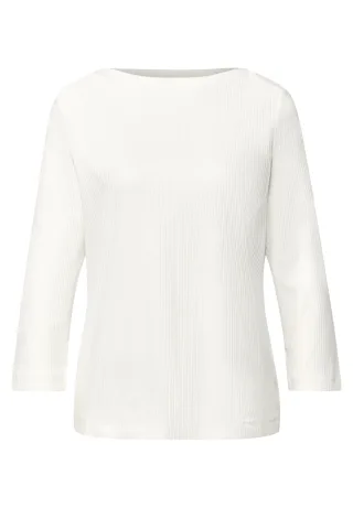 Street One - Shirt in Rippstruktur off white - Gr. - 44