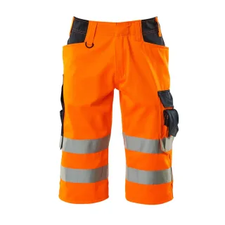 MASCOT Luton Shorts, lang SAFE SUPREME Hi-vis Orange / Schwarzblau 52 - 15549-860-14010-C52