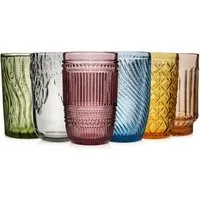 SÄNGER Gläser-Set Bunt, 6-tlg., Glas, 6er Set Trinkgläser Faro, spülmaschinengeeignet, bunt
