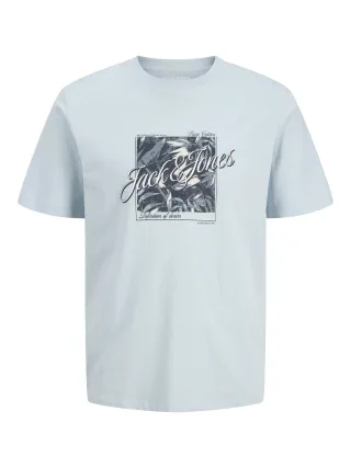 JACK&JONES - JJHONOLULU SHAPE TEE SS CREW NECK MNI celestial blue - Gr. - 122