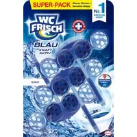 WC Frisch WC FRISCH Kraft-Aktiv Blauspüler Chlor WC Duftstein 150g WC-Reiniger (3-St. mit innovativer Geruchs-Stopp-Formel für extra Frische & sichtbare Reinigung)