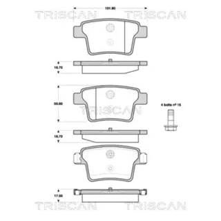 Triscan Bremsbel?ge hinten Ford Mondeo Jaguar X-Type 811016016
