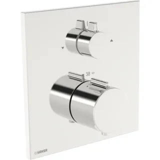Hansa HANSAEASYTHERM 8114 Thermostat 81149262 Fertigmontageset, Fertigset für zwei Abgänge, eckig chr